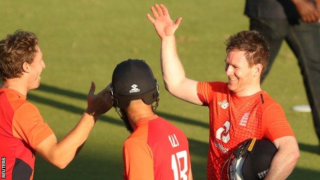 Eoin Morgan celebrates