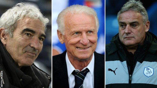 Raymond Domenech, Giovanni Trapattoni and Dave Jones