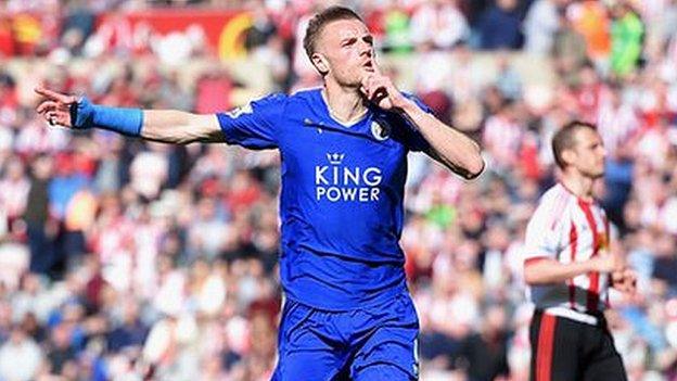 Vardy scored both goals in the win over Sunderland