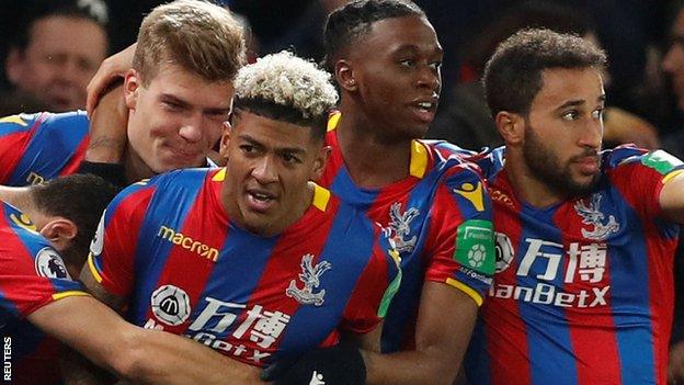 Crystal Palace celebrate their second goal