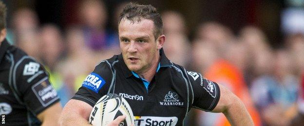 Nick Grigg carries the ball for Glasgow