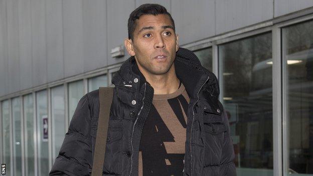 Celtic defender Marvin Compper at Glasgow Airport