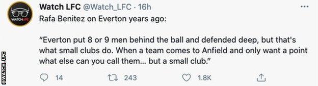 Tweet from Watch LFC.