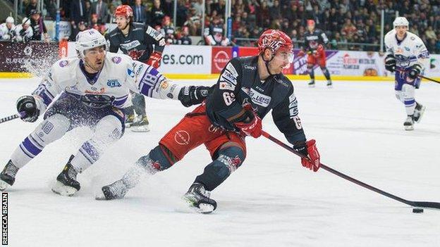 Cardiff Devils' Trevor Cox in action against Glasgow