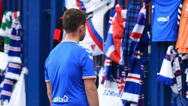 Fans have been leaving tributes to Ricksen outside Ibrox