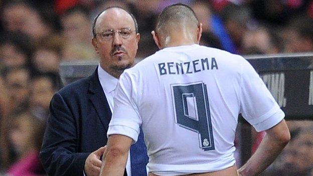 Rafael Benitez and Karim Benzema