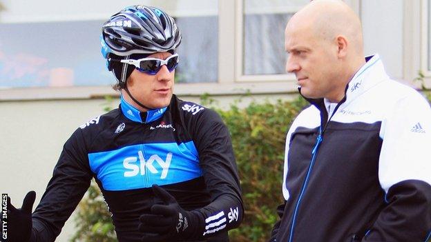 Bradley Wiggins with Dave Brailsford