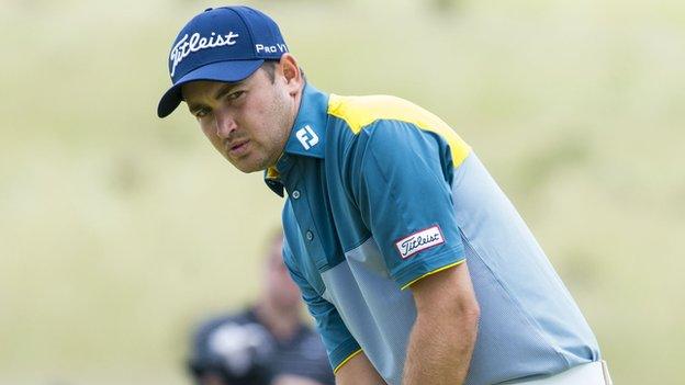 Daniel Brooks on his way to leading the Scottish Open