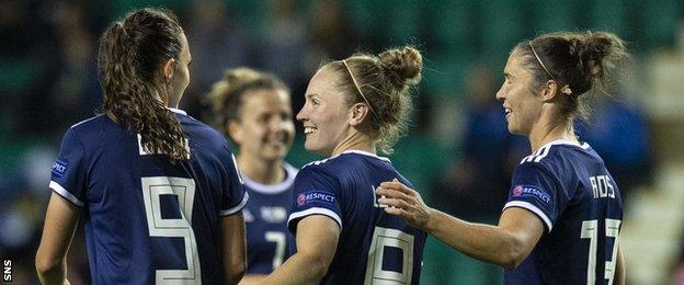 Scotland women celebrate