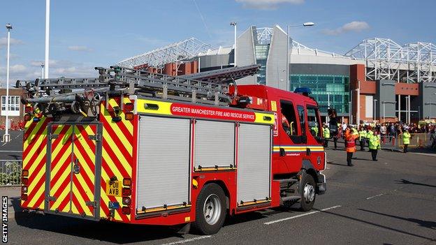 Fire engine at Old Trafford