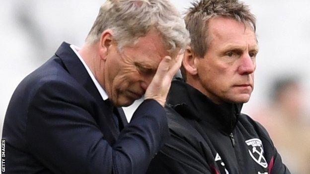 David Moyes (left) and Stuart Pearce at West Ham