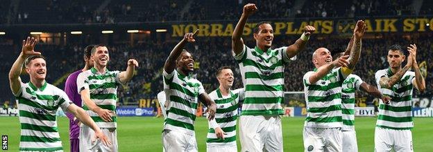 Celtic won 4-1 in Stockholm on Thursday to ease past AIK in the Europa League