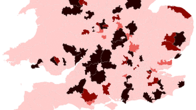 Map of most searched Labour leadership candidates by constituency