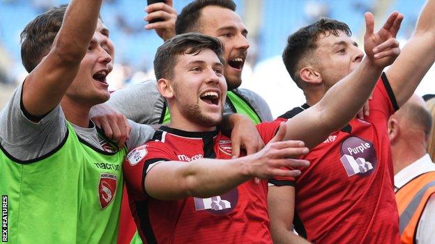 Morecambe celebrate League Two survival