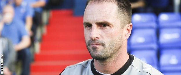 Darren Kelly during time as Oldham Athletic boss