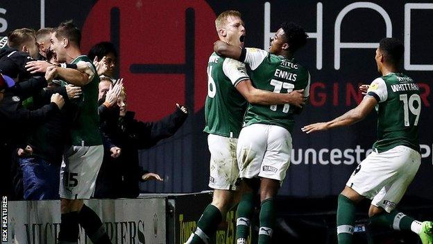 Plymouth Argyle celebrate