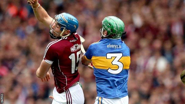 Conor Cooney and James Barry in action during the semi-final at Croke Park