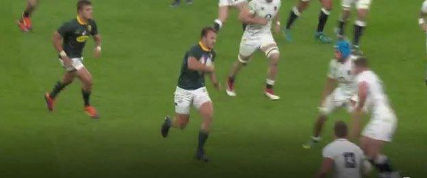 Andre Esterhizen coming into contact with Farrell