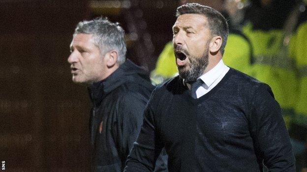 Aberdeen assistant Tony Docherty and Derek McInnes