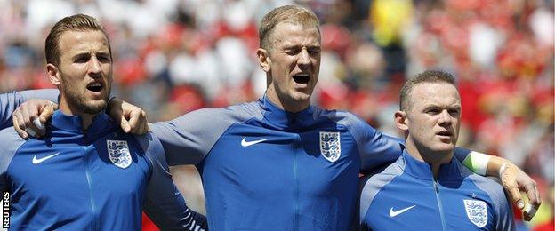 Harry Kane, Joe Hart and Wayne Rooney