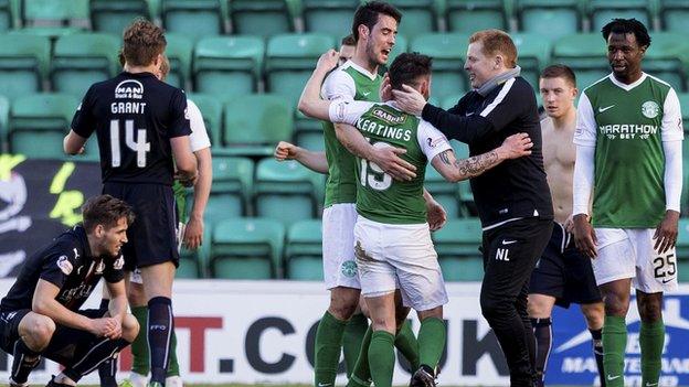 Hibs striker James Keatings