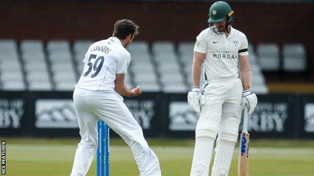 Tom Fell was Worcestershire's top scorer until being trapped leg before wicket by Sam Conners