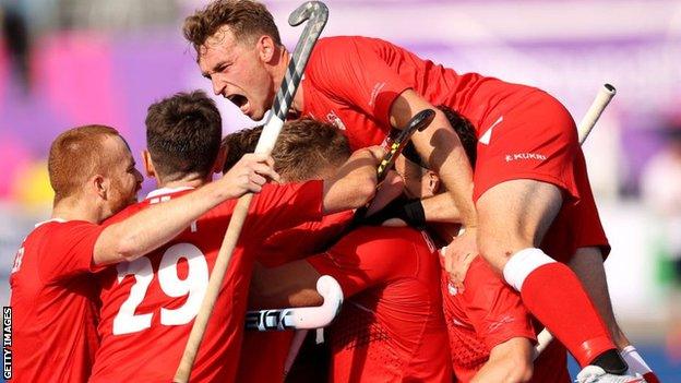 England men celebrate