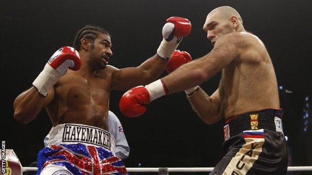 David Haye beat Nikolay Valuev in 2009 to win the WBA heavyweight title