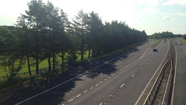 scene of the crash on the M9