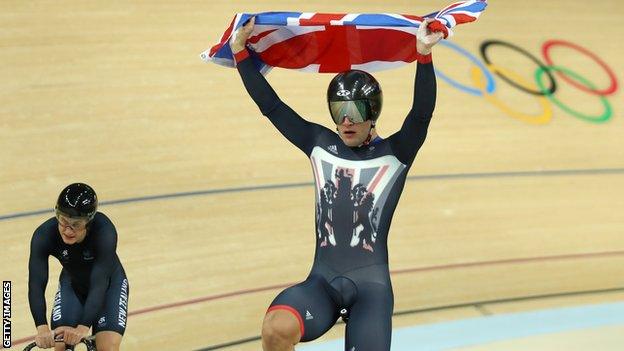 Callum Skinner wins gold in the Rio Olympics team sprint