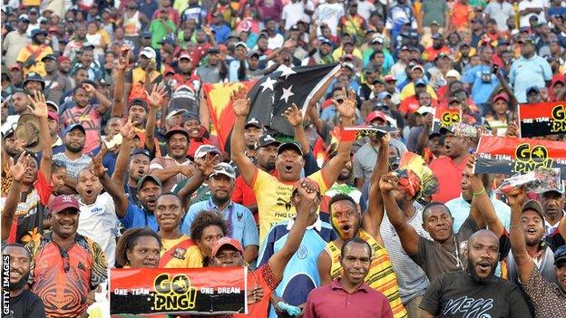 PNG fans watch their World Cup match against Ireland