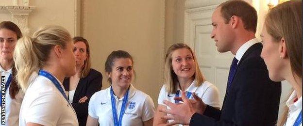 Prince William, Duke of Cambridge, and the England Women's team