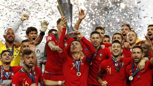 Portugal lift the Nations League trophy in 2019