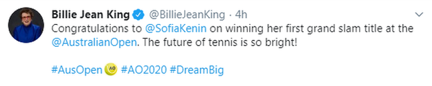 Billie Jean King tweet