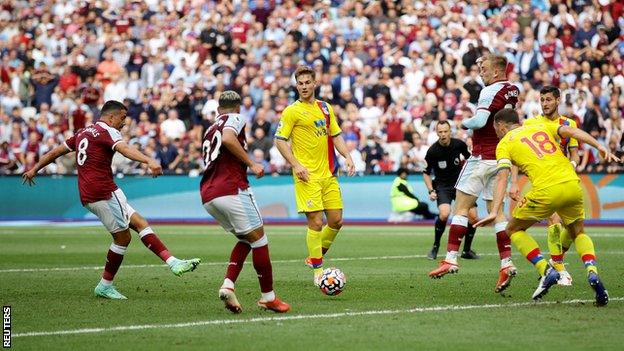 Pablo Fornals scores for West Ham against Crystal Palace