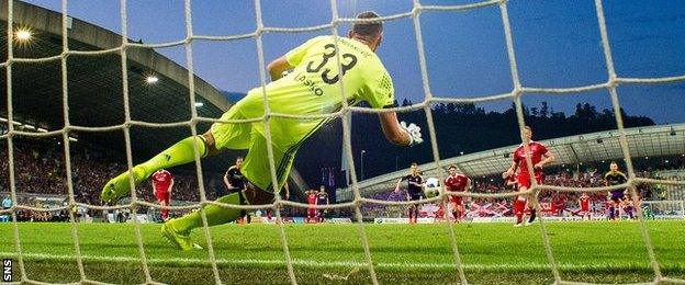 Jasmin Handanovic saves Adam Rooney's penalty