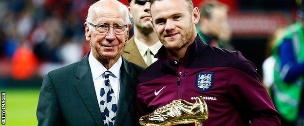 Wayne Rooney and Sir Bobby Charlton