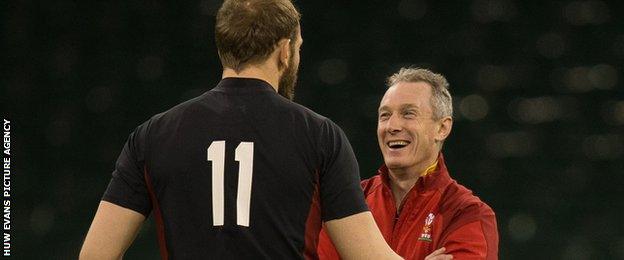 Rob Howley and Alun Wyn Jones share a joke