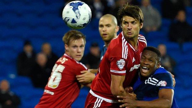 Cardiff and Middlesbrough battle for possession