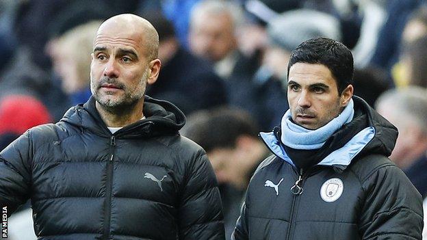 Pep Guardiola and Mikel Arteta