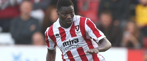 Eusebio Bancessi made his Football League debut on loan at Cheltenham in October 2014