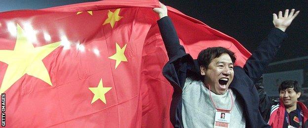 China qualified for the 2002 World Cup in Japan and South Korea, but lost three out of three group games, scoring none and conceding nine