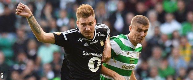 Nicklas Bendtner and Jozo Simunovic