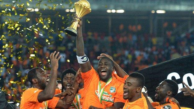 Ivory Coast with the trophy in 2015