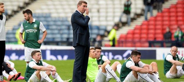 There was little to comfort Alan Stubbs and his Hibernian players after losing the final in the final minute