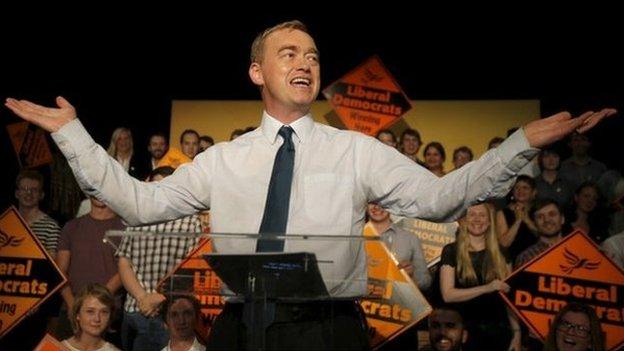 Tim Farron after his leadership election victory