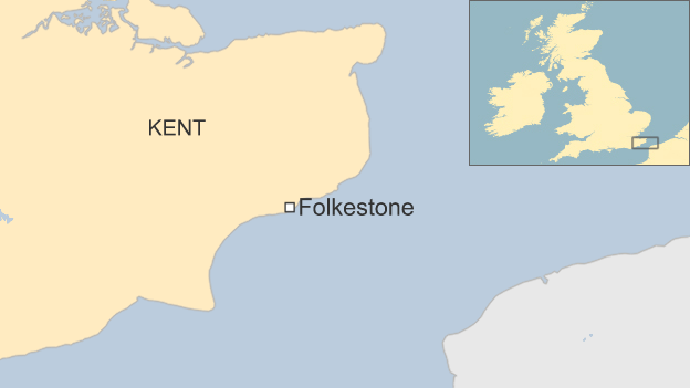 Map showing Folkestone