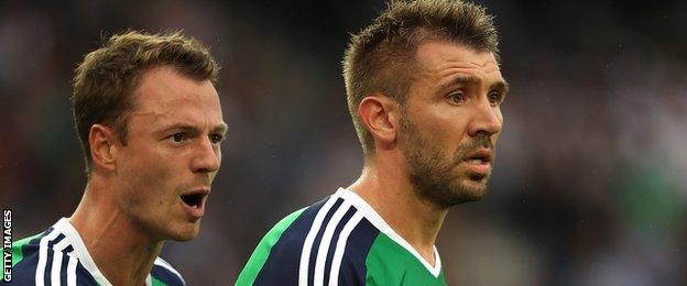 Jonny Evans and Gareth McAuley