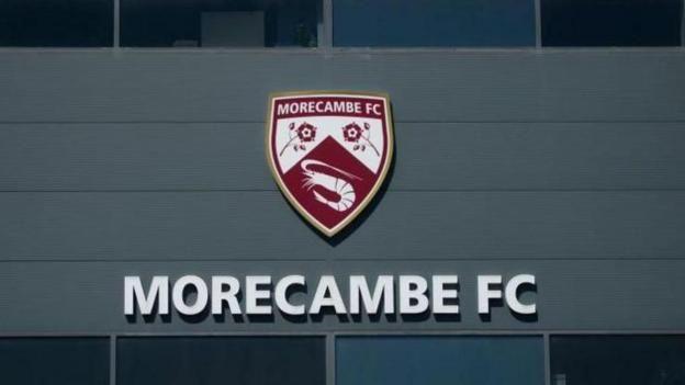 A sign at Morecambe's stadium