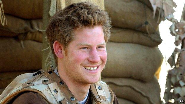 Prince Harry at an observation post in Helmand Province, Afghanistan, in March 2008